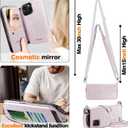 SiHPuoy Leather for Apple iPhone 15 Pro Wallet Case with Card Holder Kickstand, Phone Accessories for Woman Men Women, 2 Pack Screen Protector 2 Pack Camera Lens Cover, Rose Gold