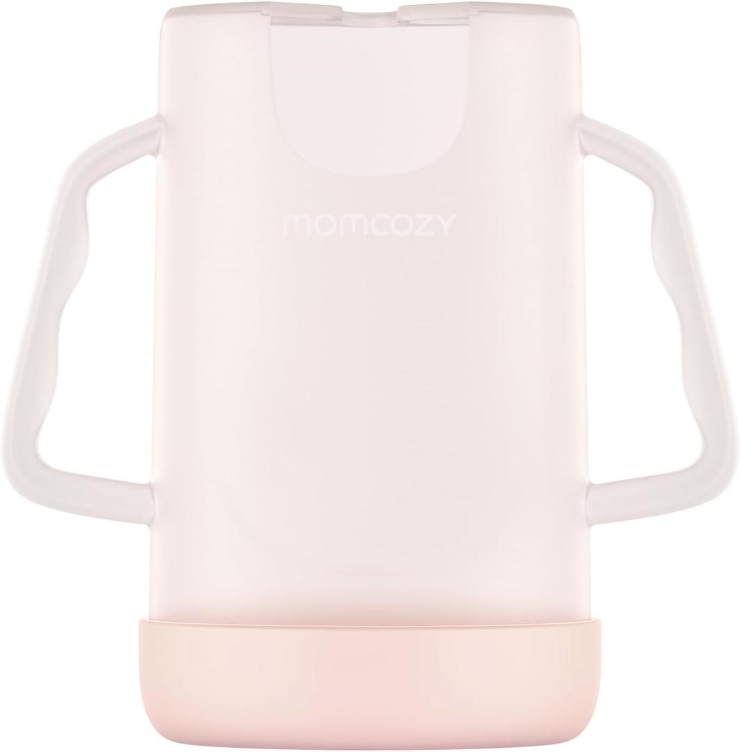 Momcozy Baby Pouch Holder No Squeeze, Baby Food & Juice Box Holder, Mess-Free, Easy Grip for Self-Feeding, BPA-Free & DEHP-Free, Must-Have for Babies, Pink