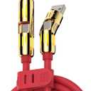 MFish 4-in-1 USB Charging Cable with Carrying Case, 240W Fast Charger Cord, USB-A & Dual USB-C to USB-C/Lightning, for iPhone 17/16/15/14, iPad, MacBook & More (Red, 6.6Ft)