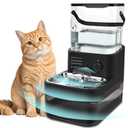 Filterless Cat Water Fountain 3L, Wireless Motion Sensor Cat Water Fountain with 4000mAh Battery, Stainless Steel Cat Bowls, Water Fountain Separate Tanks, Quiet – Black