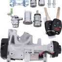 MOTOKU Ignition Switch Cylinder Lock Steering Starter Housing Fuel Cap Handrail Glove Box Emergency Door Lock with 48 Chips Immobilizer Keys Full Lock Set for Honda Accord 2003-2007