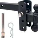 Adjustable Trailer Hitch-(for 2-Inch Receiver) Medium Duty Trailer Hitch (14,000 lb. Rating)-2-Inch Drop/Rise with 2-Inch 2-5/16" Adopt Anti-Oxidation Technology 08