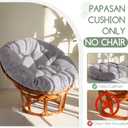 HIGOGOGO Papasan Chair Cushion with Corduroy Cover (Without Chair), 48 x 48 Inch Supportive Cushion, Overstuffed Chair Cushion,Grey