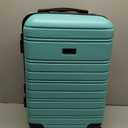 kensie 22" Peonies Hardside Carry-On Luggage with ID Tag, Pool Blue