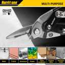 HURRICANE 10 Inch Aviation Tin Snips, Straight Cut Shears for Sheet Metal, Aluminum, Gutter & DIY Projects, Regular Straight Cutting Sheet Metal Cutter