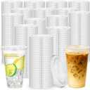 Hortsun 1500 Count 98mm PET Flat Lids with Straw Slot for 12-24 oz Cups | Fits Compatible 12, 16, 20 and 24 oz PET Cups; Clear Disposable Cold Cup Lids with X-Slot for Iced Coffee and Smoothies