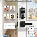 Veise VE027-L Built-in WiFi Smart Lock with Handles, Fingerprint keyless Entry Door Lock Set, App Remote & Voice Control, Electronic Deadbolt for Front Door, Touchscreen Keypad, Auto Lock, Matte Black