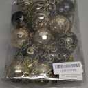 Christmas Tree Ornaments, 30ct Christmas Ball Decoration Set 2.36" Black and Gold Christmas Ball Shatterproof Hanging Tree Ornament Set for Christmas Tree Holiday Halloween Xmas Party Decor