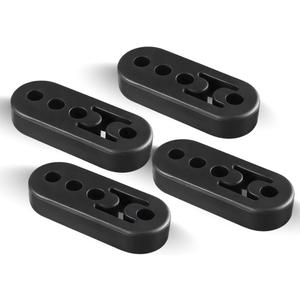 Rubber Exhaust Hangers 4 Pcs, Universal Muffler Hanger with 4 Holes 0.47 Inch, Weather Resistant Insulator Bushing for Tailpipe System