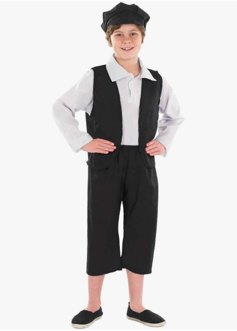 fun shack Victorian Boy Costume, Kids Historical Outfit, Boys Period Attire, Victorian Style Dress-Up, L