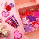 Thenshop 48 Pcs Valentine's Day Sticky Notes with Pens Set Galentines Gifts Bulk 24 Heart Ballpoint Pens 864 Sheets Heart Sticky Notes and 3 Rolls Ribbon for Valentines Exchange Gifts Party Favors