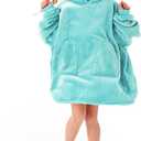 Aemicion Wearable Blanket Hoodie for Kids Super Soft Warm Oversized Hooded Blanket Sweatshirt Hoodie Blanket for Boys Girls Teal, Size: Kids
