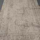 8x10 Area Rugs Washable Rug: Large Vintage Living Room Rug with Non-Slip Backing Low Pile Soft Indoor Floor Thin Carpet Neutral Carpets for Bedroom Dining Room Farmhouse Nursery Brown/Cream