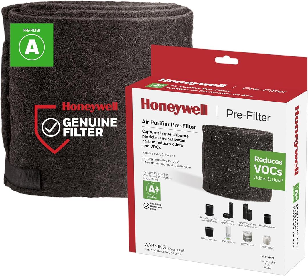 Honeywell Premium Odor-Reducing Air Purifier Replacement Pre-Filter, HRF-APP1 / Filter (A+), Black (2.8" x 8.3" x 10.1")