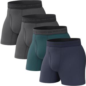 Pair of Thieves Men Every Day Kit Boxer Briefs | Underwear for Men | Soft, Tagless, Cotton Spandex Blend | Moisture Wicking, Small