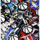 Basketball Throw Blanket, 80" x 60" Flannel Cool Basketballs Themed Printed Stuffed Plush Orange Blankets, Soft Nap Throw Blanket for Home Boys Girls Women Basketball Lovers Gifts