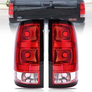 Tail Lights for 2007 2008 2009 2010 2012 2013 GMC Sierra, GMC Sierra 1500 2500HD 3500HD, Tail Light Assembly Driver & Passenger Side Taillights, Sierra Brake Rear Lamp, Red, Black Edge, 1 Pair