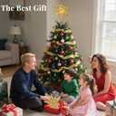 Lewondr Christmas Star Tree Topper, USB Powered Remote Controlled 11 Inch Multilayer Hexagonal Tree Toppers Christmas Decor with 8 Light Modes for Home Holiday Xmas, Timer Function, Gold