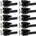 Probrico Matt Black Passage Interior Door Handle Without Keys, Square Heavy Duty Knobs for Hall and Closet Doors, Non-Slip Grip Levers for Right/Left Handed Doors, 10 Pack