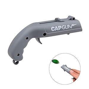 RADIXIUM Cap Gun Bottle Opener, Launcher Shooter Funny Shoots Gun Creative Beer Opener for Drinking Game Family Party Bar Outdoor Barbecue Grey RADIXIUM Cap Gun Bottle Opener, Launcher Shooter Funny Shoots Gun Creative Beer Opener for Drinking Game Family Party Bar Outdoor Barbecue Grey