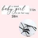 A Sweet Baby Girl is On Her Way Wall Decal - Removable Vinyl Sticker for Baby Shower, Gender Reveal Backdrop, Nursery Wall Art, Balloon Arch Pregnancy Announcement Decorations(Black)