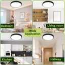 hykolity 9 Inch Selectable CCT LED Round Flat Panel Light, 18W 1800LM 3000K/4000K/5000K, Edge-Lit Flush Mount Ceiling Light Fixture for Kitchen, Bedroom, Laundry and Closet Room, Black