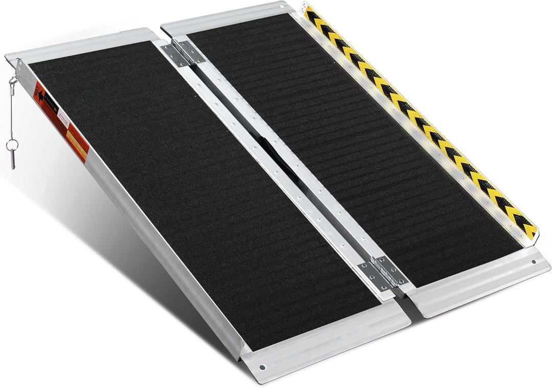 ORFORD Portable Wheelchair Ramp 3FT, 35.7''L28.7''W Handicap Ramps, Non-Skid Aluminum Wheel Chair Ramp, Threshold Ramps for Doorways, Wheelchair Ramps for Home Steps, Stairs, Entry, Doorways (3FT (Usable height 3-9 inch))