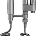 Generic Toilet Faucet Splitter 2-Way Double Faucet Adapter, 1-in-2-Out Dual Control Valve Handheld Bidet Sprayer, Stainless Steel & Brass, Black, Bathroom AccessoryGray