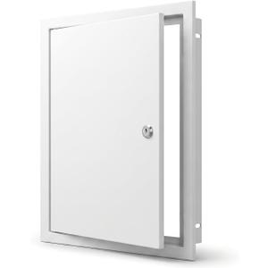 21x30 Lockable Galvanized Access Panel 1.2mm Steel Drywall Door | Conceals HVAC pipes and blocks pets. Features a 1.57-inch inset frame with pre-drilled holes and mounting hardware included.