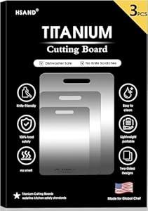 Titanium Cutting Boards for Kitchen, 100% Pure Titanium Cutting Boards, Cutting Board Double Sided Food Grade, Perfect for Sushi, Meat, Vegetables & Meal Prep – Easy To Clean