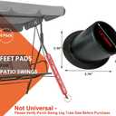 Patio Swing Feet Replacement - Fits 1.5" (38mm) Diameter Leg Tubes Anti-Slip Angled Plastic Foot Caps to Secure & Stabilize Outdoor Porch Canopy Swing Chair Stand on Ground, Black (4 Pack)