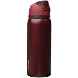 Owala FreeSip Insulated Stainless Steel Water Bottle with Straw, BPA-Free Sports Water Bottle, Great for Travel, 32 Oz, Black Cherry