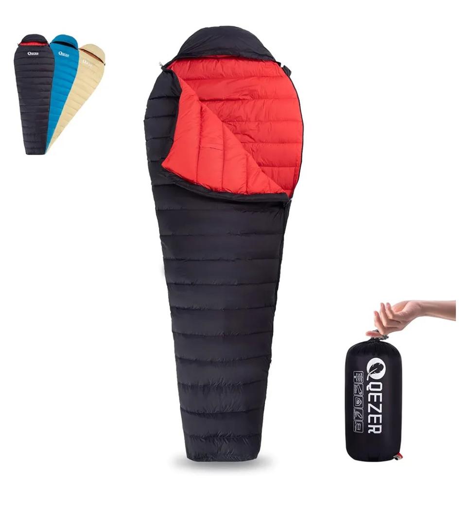 Ultralight Down Sleeping Bag for Adults with 600 Fill Power, Compact All Seasons Sleeping Bag for Backpacking, Hiking and Camping