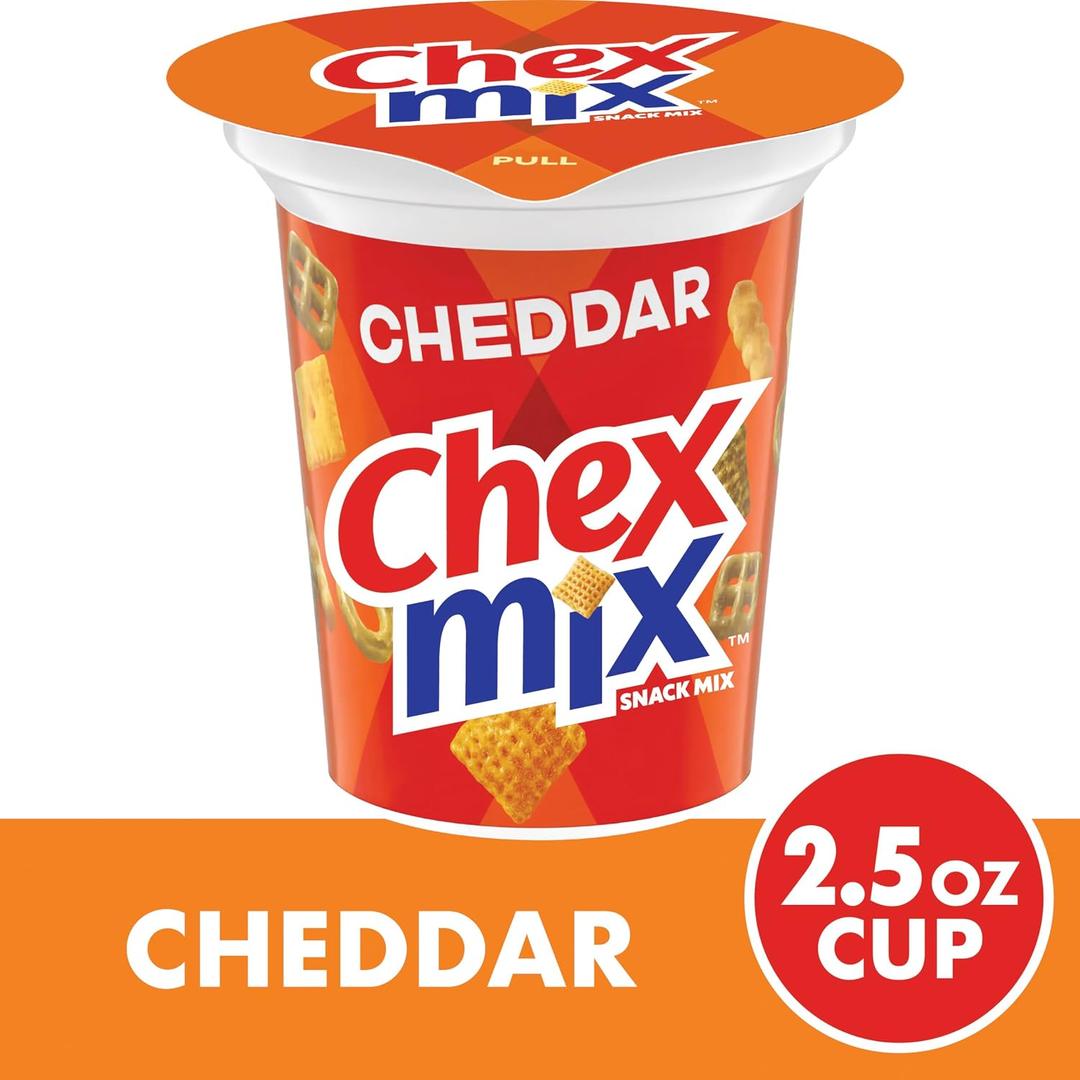 Chex Mix Cheddar Flavored Snack Mix, Snack Cup, 2.5 oz (EXP 10/12/26)