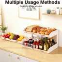 GOENDR Fruit Basket for Kitchen Counter 3 Tier Metal Fruit Bowl with Banana Hanger, Convertible to 2 Tier, Large Capacity Countertop Organizer for Fruit Vegetables Bread Snack Produce Storage