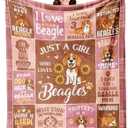 Beagle Gifts for Women - Beagle Blanket 60"x 50" - Beagles Mom Decor Themed Gifts for Beagles Lovers - Beagles Birthday Decorations Gift for Women