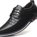 Men’s Oxford Derby Orthopedic Leather Shoes Formal Luxury Business Dress Shoes Lace-up Walking Driving Loafers Dress Sneakers,Black,12