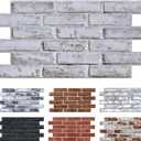 Commomy 3D Brick Wall Panels Peel and Stick - 12 pcs of 22.8" x 11.8" - Thin & UrltraLight Whitewash Grey Spot Brick Wallpaper Tiles for Kitchen, Bedroom, Living Room,TV Background(Covers 22.48 sq.ft)