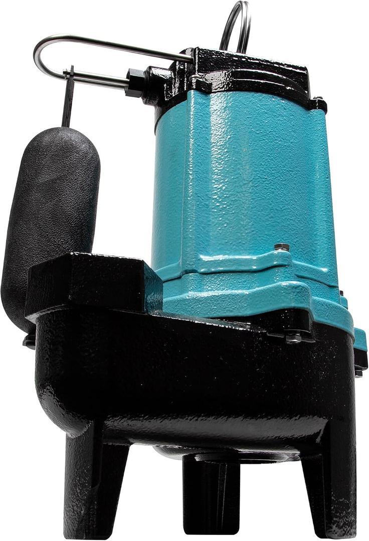 Little Giant 10SC-CIA-SFS 115-Volt, 7200 GPH, 1/2 HP Automatic Cast Iron Sewage/Effluent Pump with Integrated Snap-action Float Switch and 20-ft. Cord, Blue, 511431