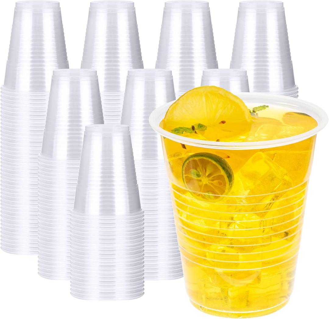 YEEHAW 12 oz Plastic Cups, 1000 Pack - Clear Disposable Drinking Water Cups for Cold Beverages, Ideal for Party