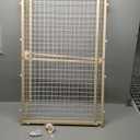 MidWest Homes for Pets Wire Mesh Pet Safety Gate, Pressure Mounted Dog Gate Measures 44 Inches Tall & Expands to 29-50 Inches Wide, Natural Wood & White Powder Coated Wire Mesh (Large)