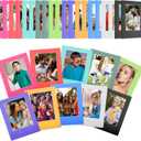 30 Pack Magnetic Photo Picture Frame Cute Mini Table Photo Frame Holder 3 Inches Plastic Colorful Photo Display Compatible with Fujifilm Instax for Fridge Refrigerator Office (Multicolor)