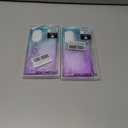 2 x for Samsung Galaxy A56 5G Case with Tempered Glass Screen Protector Glitter Bling Floating TPU Bumper Cushion Corners Protection Case - Purple