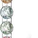 Blulu 1 Pcs Wall Mounted Tea Cup & Saucer Display Rack, 4-tier Metal Mug Holder with Plate Hangers, Decorative Wall Storage for Kitchen, Gift&Coffee Bar Display, 36'' x 5'' (White)