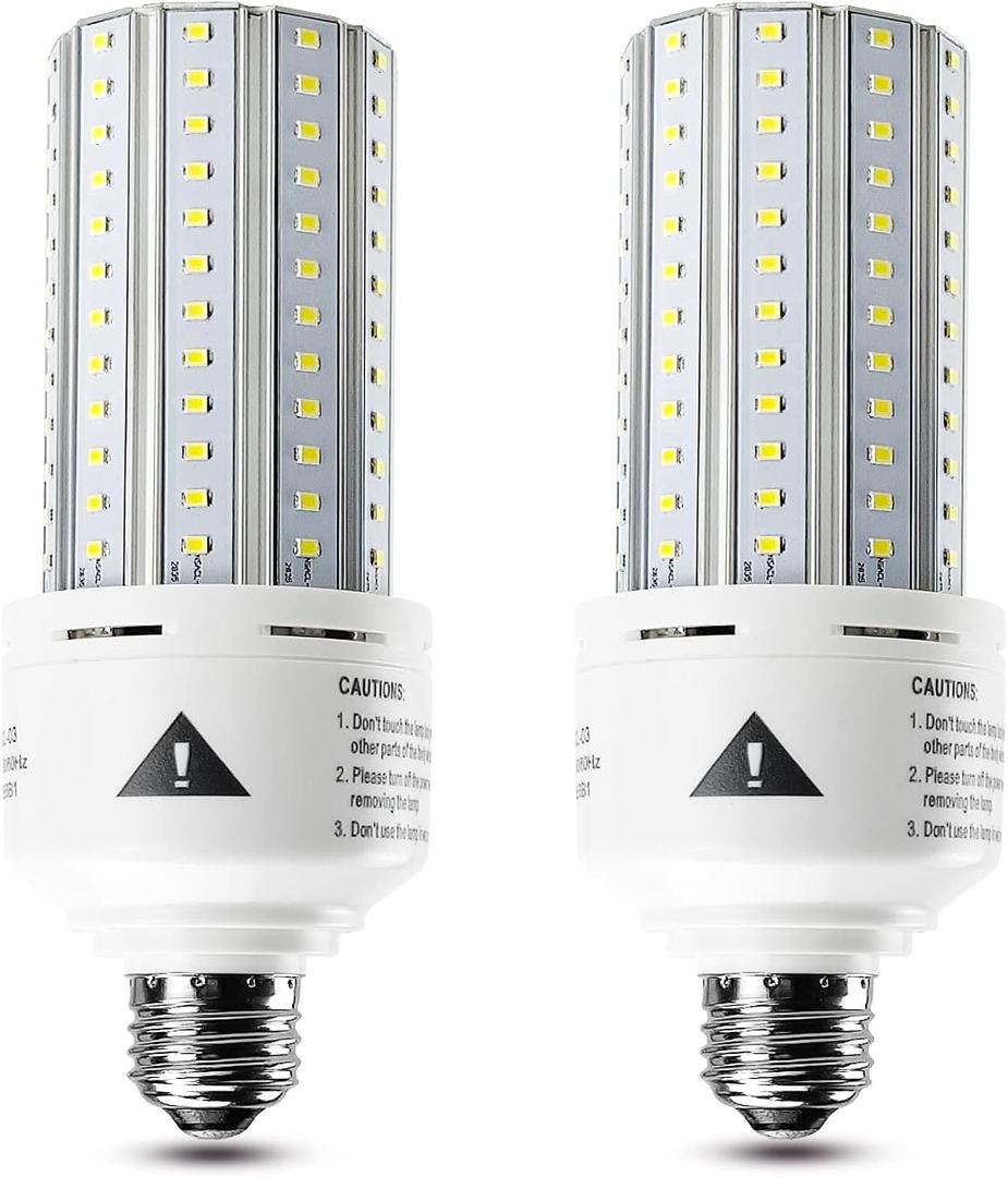 ZP 2 Pack Led Light Bulb 500W Equivalent 7500 Lumen 5000K E26/E27 Medium Base 60W led Bulb for Outdoor Indoor Lamp Area Garage Warehouse Workshop Street Backyard New Upgrade 2 Count 