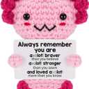 Christmas Stocking Stuffers Crochet Axolotl, Emotional Support Plush Teen Girl Gifts Trendy Stuff, Positive Gifts for Friend Women Coworker