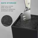 G.a HOMEFAVOR Universal Knife Block, Wood Knife Organizer with Removable Plastic Bristles, Knife Holder for Kitchen Counter, Knife Storage Rack Without Knives, Black