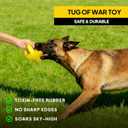 PetiFine Indestructible Dog Ball,Tough Dog Toys for Aggressive Chewers,Non-Toxic Natural Rubber, Chew,Tug & Fetch,Dog Ball Toy for Medium Large Breeds,4.5(Yellow)