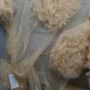 Kelaixiang Tulle Robe Long Lingerie Bridal Dressing Gown Puffy Nightgown Photoshoot Beige M