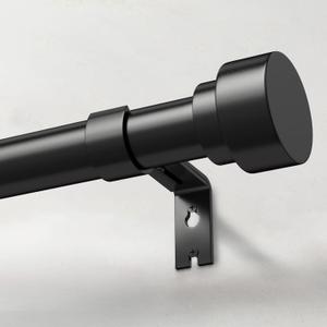 Heavy Duty Curtain Rods for Windows 72 to 144 Inch, 1 Inch Adjustable Black Curtain Rod Set with Easy Installation and Modern Design (A1,Black,30-150")